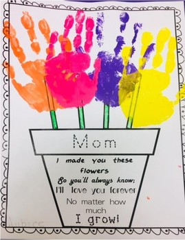 Preview of Mother's Day Handprint Flower Pot Poem