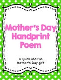 Mother's Day Handprint Poem