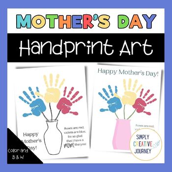 Mother's Day Handprint Poem, Handprint Craft, Mother's Day Hand Craft