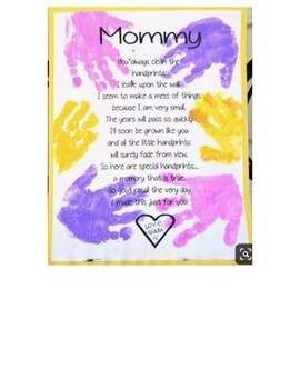 Mother's Day Handprint Poem Template by Early Childhood Resource Center