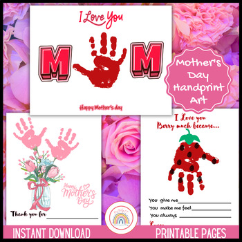 Preview of Mother's Day Handprint painting craft.