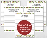 Mother’s Day How Many Words Anagram Puzzle Game