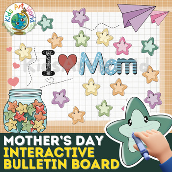 Preview of Mother’s Day Interactive Bulletin Board Idea & Card kit | writing craft | Stars