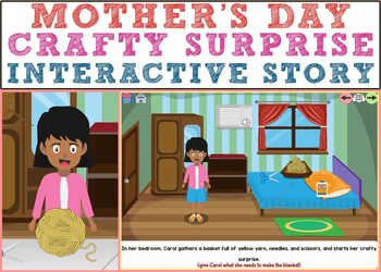 Preview of Mother's Day Interactive Story - Crafty Surprise! BOOM CARDS