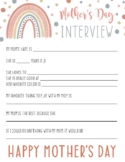 Mother's Day Interview Questions - Gift for Mom - Mom Worksheet