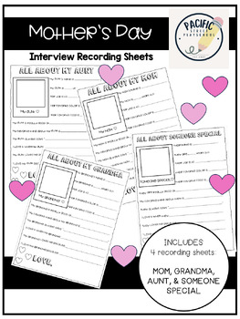 Preview of Mother's Day Interview Recording Sheets