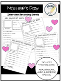 Mother's Day Interview Recording Sheets