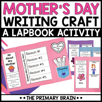Preview of Mother's Day Craft Writing Lapbook Activities Booklet | Card for Moms