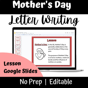 Preview of Mother's Day Letter Writing Lesson for Google Slides™ 