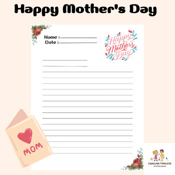 Mother's Day Letter Writing Paper by Fabulous toddlers | TPT