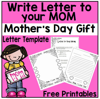 Mother's Day Letter Writing Template | Letter to mom | TPT