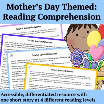 Preview of Differentiated Mother's Day Story | Comprehension & Writing Prompt | Grades 3-6