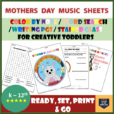 Mother's Day MUSIC Sheet: color by note  word search