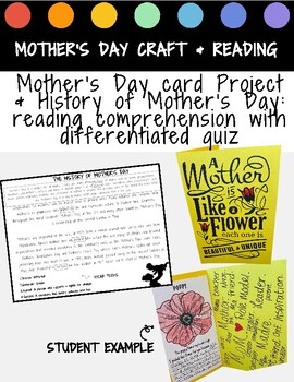 Mother's Day History Synonyms Antonyms Passage with Worksheets