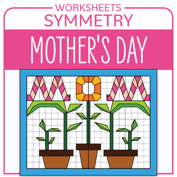Preview of Mother's Day Math Activity Symmetry and Coloring Math Center Mother's Day Card