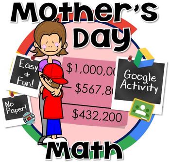 Mother's Day Math Project- Mother's Day Activity/ Gift for Mom GOOGLE CLASSROOM