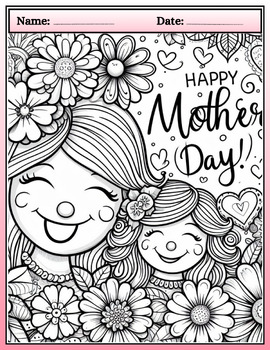 Preview of Mother's Day Moments: Heartwarming Coloring Pages to Celebrate Mom's Love