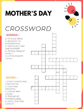 Mother's Day No Prep Crossword Puzzles Worksheet Activity by Digital ...