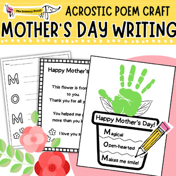 Preview of Mother's Day Poem Craft & Writing Activity | Handprint Flower Pot Cut & Glue