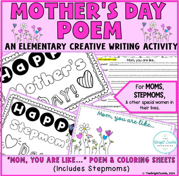 Preview of Mother's Day Poem Project | Creative Writing Activity for Elementary | No Prep