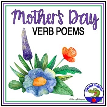 Preview of Mother's Day Poem Templates for Writing Verb Poems with Easel Activity