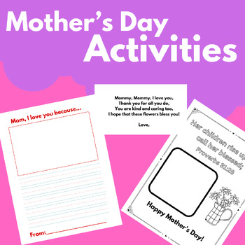 Preview of Mother's Day Poem and Art Activity for Kindergarten and Pre-K