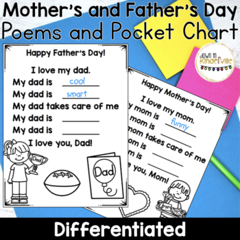 Mother S Day Poem And Father S Day Poem And Pocket Chart By Down In Kinderville