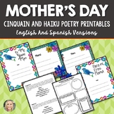 Mother's Day Poetry Printables, Haiku, Cinquain, English a