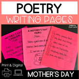 Mother's Day Poetry Writing Pages Print or Digital