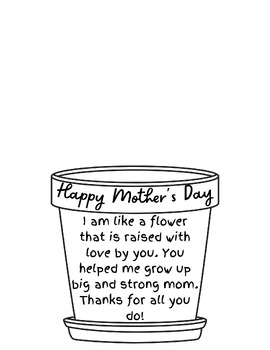Preview of Mother's Day Preschool Hand Printable