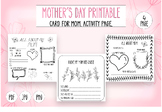 Mother's Day Printable,Card for Mom, Activity Page, Mother