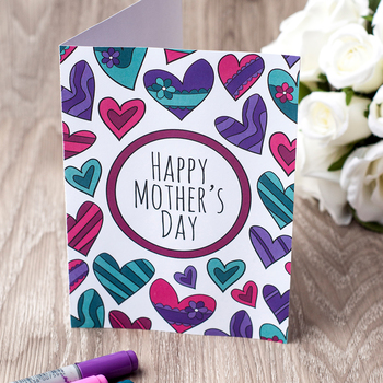 Mother's Day Printable Coloring Card – PDF Printable card to color for ...