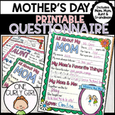 Mother's Day Printable Questionnaire All About My Mom
