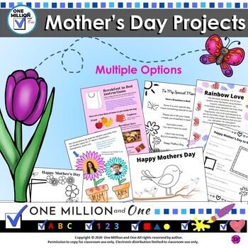 Mothers Day VIP Craft Activities Editable Portrait Interview Flowers Card