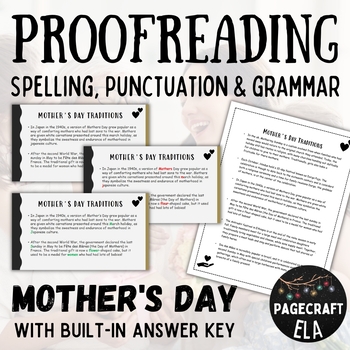Preview of Mother's Day Proofreading | Correct Spelling Punctuation Grammar Errors