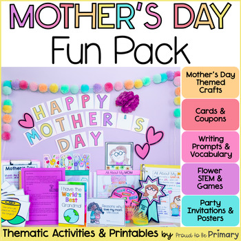 Preview of Mother's Day Questionnaire & Activities- Mother's Day Crafts, Cards, Games
