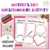 Mother’s Day Questionnaire, Mothers’s Day Card, End of Yea