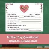 Mother's Day Questionnaire Gift, Preschool Kindergarten El