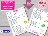 Mother's Day Quiz, Cute Gift for Mom, Personalized Activit