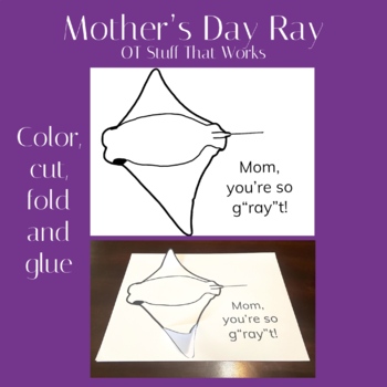 Preview of Mother’s Day Ray (color, cut, fold, and glue activity) Occupational Therapy