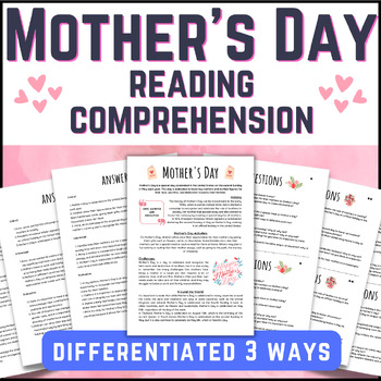 Preview of Mother's Day Reading Comprehension Differentiated