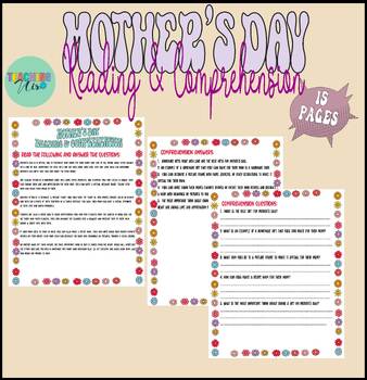 Preview of Mother's Day Reading Comprehension|Mother's Day Reading Passages Texts