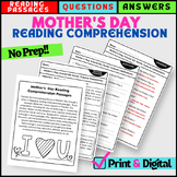 Mother's Day Reading Comprehension Passages and Questions 