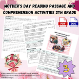 Mother's Day Reading Passage and Comprehension Activities 3 Grad