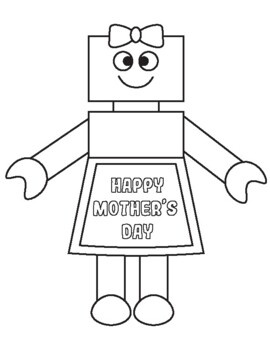Preview of Mother's Day Robot Card Craft Template