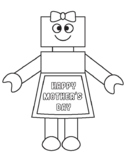 Mother's Day Robot Card Craft Template