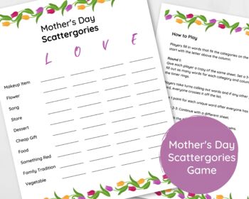 Preview of Mother’s Day Scattergories Game