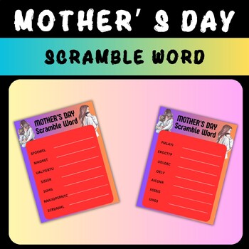 Preview of Mother's Day Scramble Words, Craft&Activities, Creative Writing, Printable