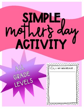 Preview of Mother's Day Simple Writing Activity