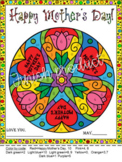 Mother's Day Super Mandala Card Color by Code